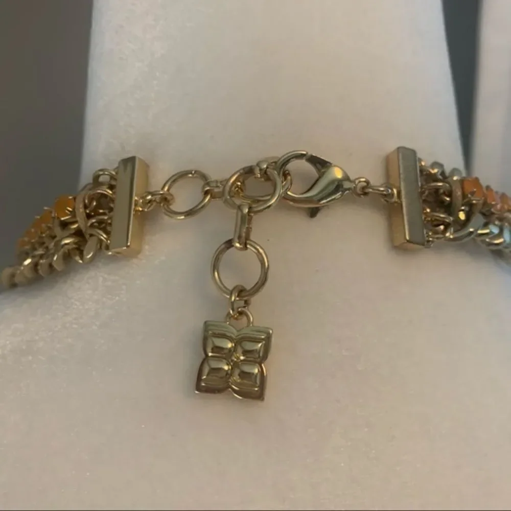 BCBGMaxAzria Gold Tone Statement Necklace.